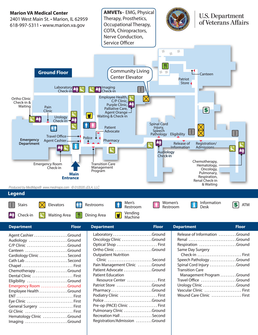 Campus Map VA Marion Health Care Veterans Affairs   Marion VA Medical Center Ground Floor Map 